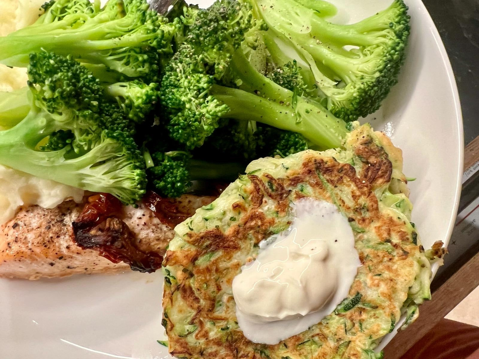 Courgette Fritters with Dill and Sour Cream