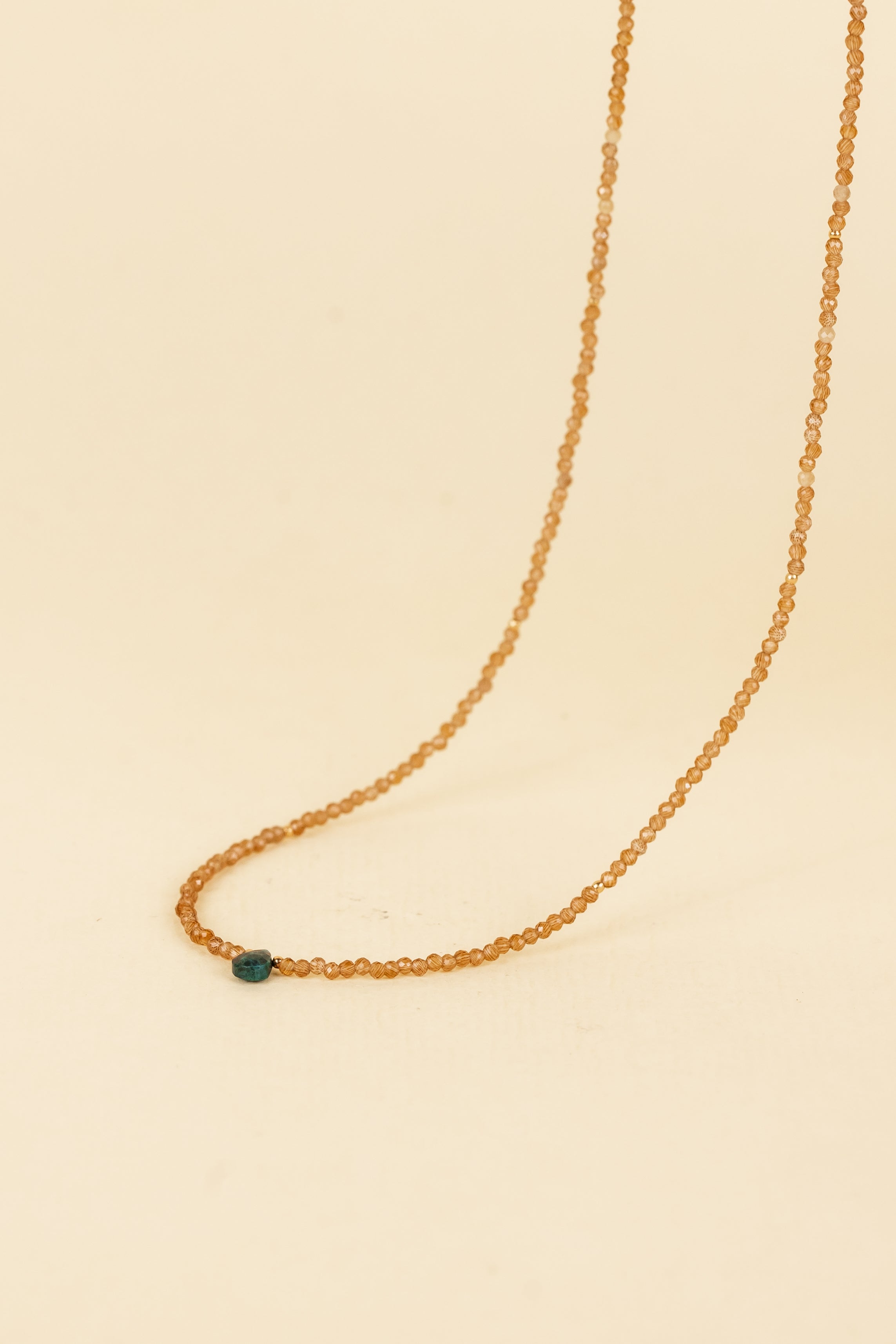 Trahir Orange Crystal / Green Tourmaline Necklace
