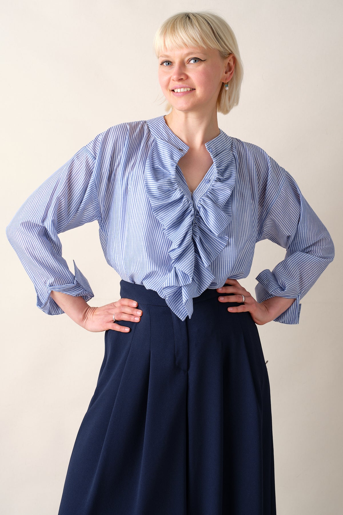 Raffy Stripped Cotton Blouse
