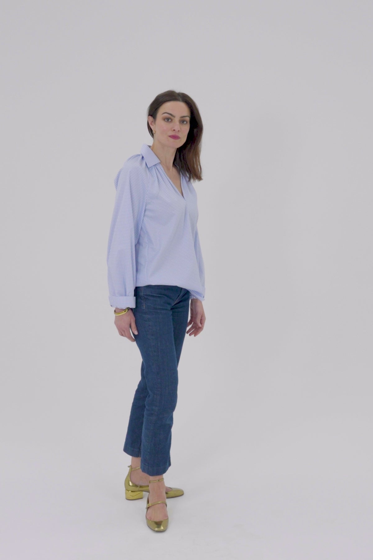 Load video: Lawrence Cotton Blouse