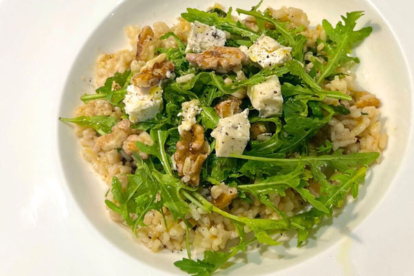 Gorgonzola, Walnut and Rocket Leaf Risotto