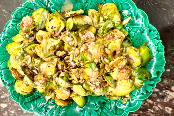 Brussels sprouts with burnt butter and black garlic