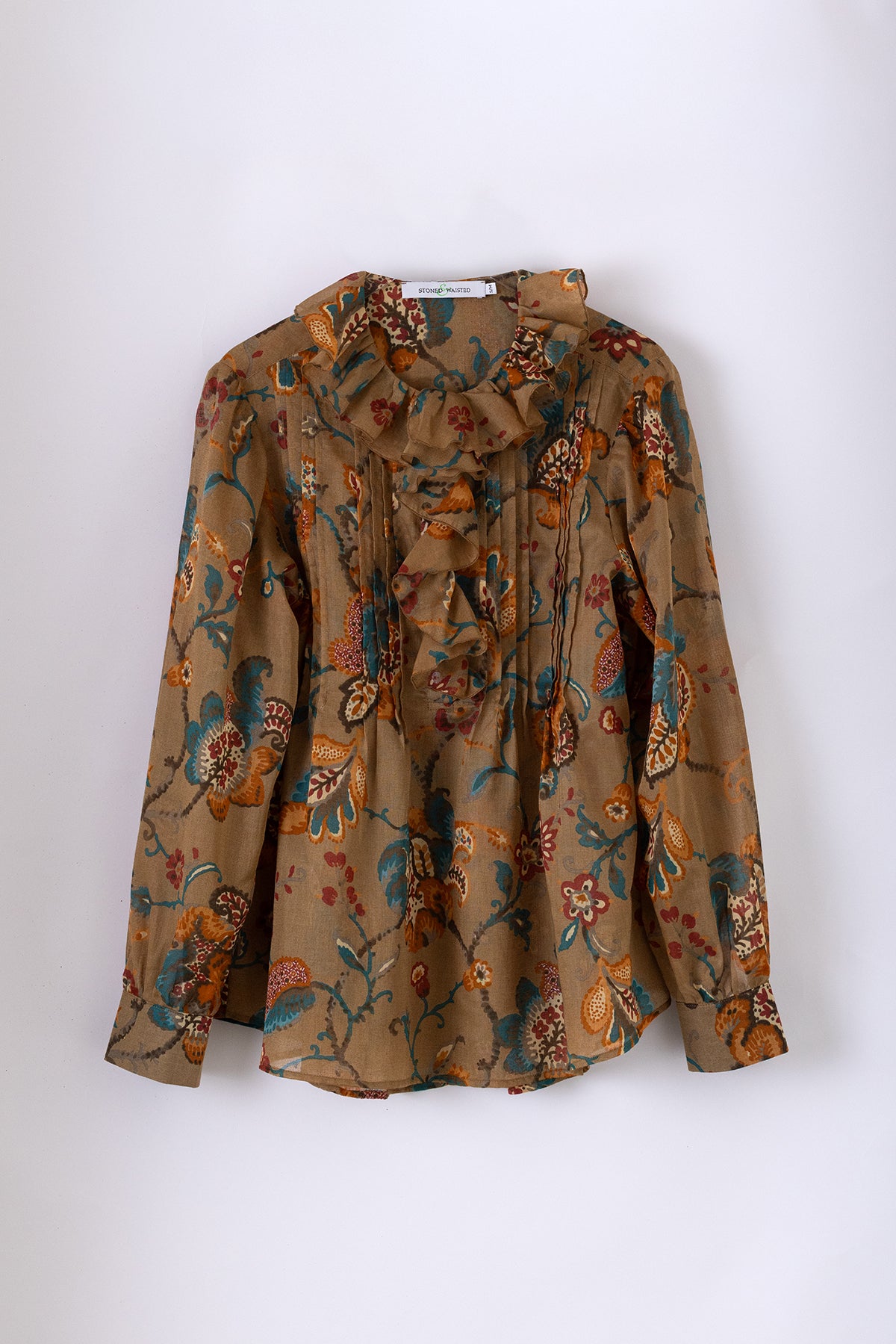 Colette Camel Cotton Organza Blouse