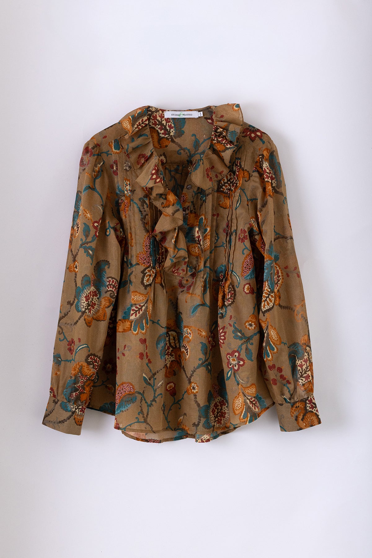 Colette Camel Cotton Organza Blouse