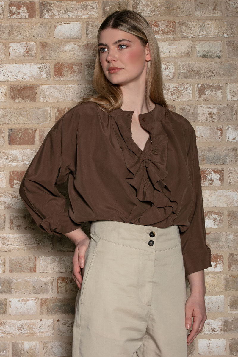 Raffy Nutmeg Viscose Blouse