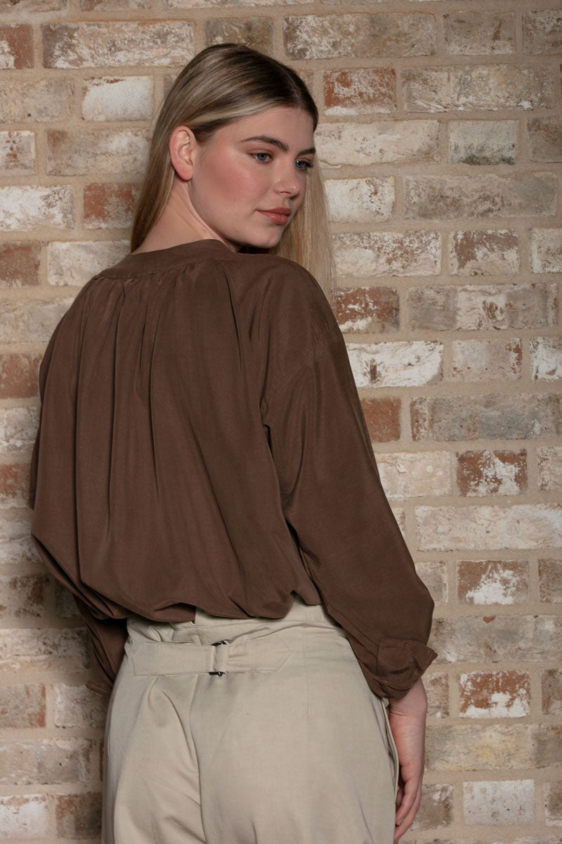 Raffy Nutmeg Viscose Blouse