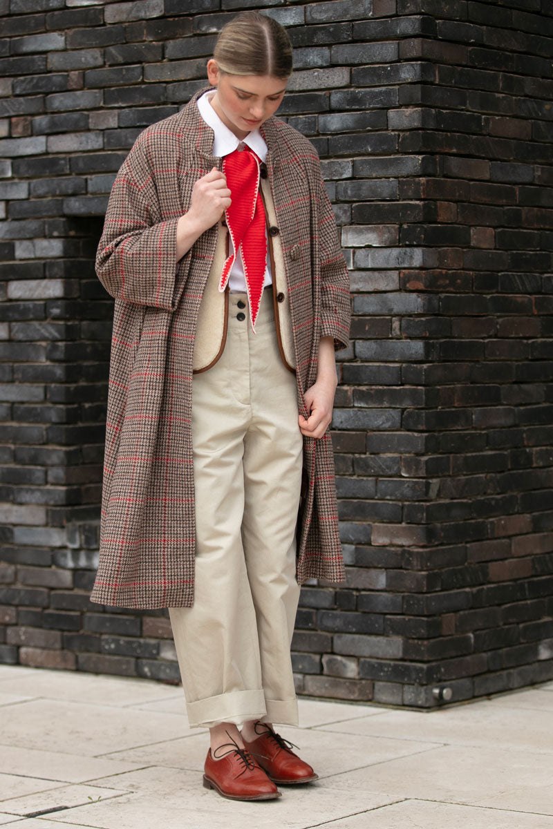 Rachel Wool Coat Red Check