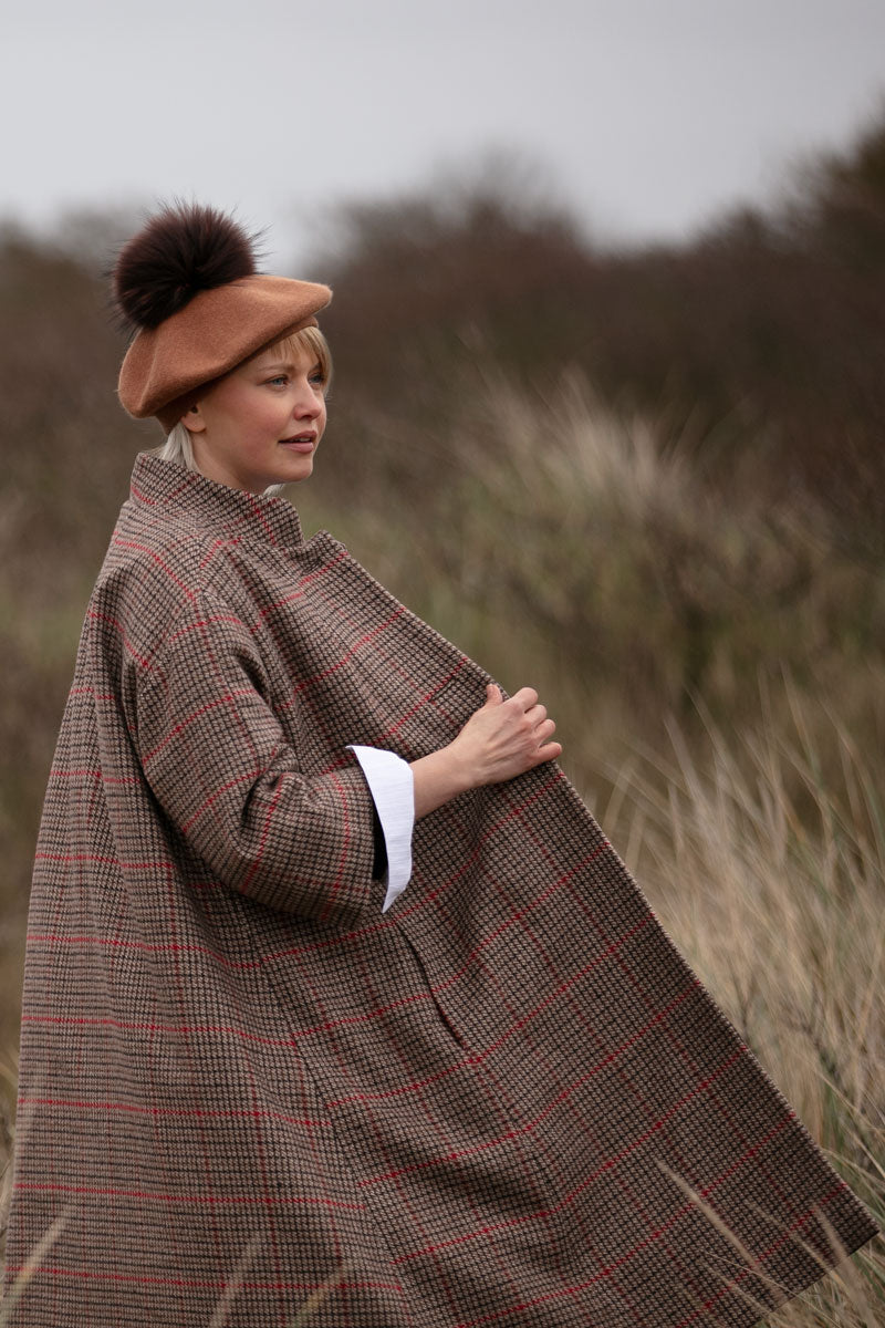 Rachel Wool Coat Red Check