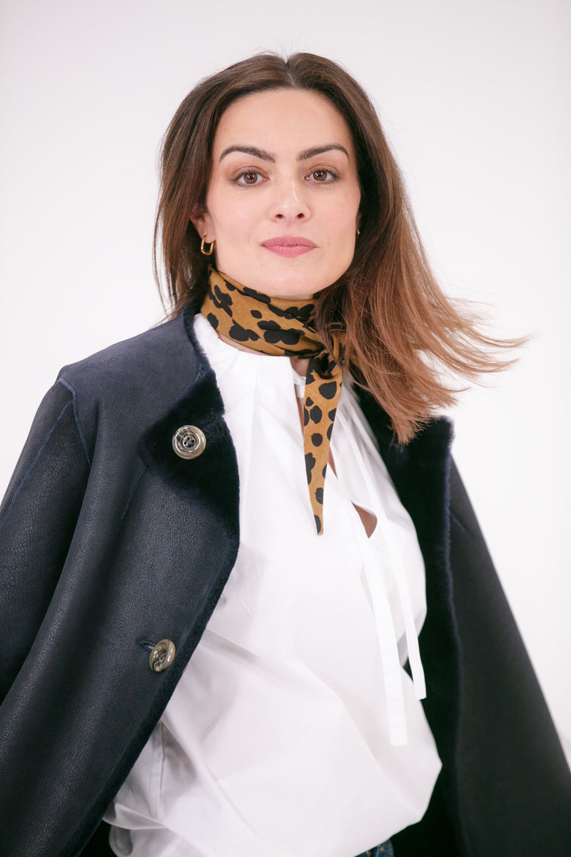 Leopard Silk Diamond Scarf