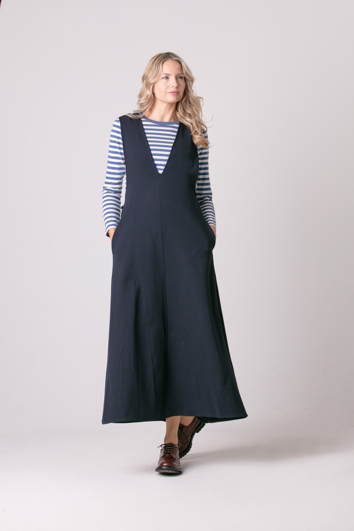 Pinafore Ponte Dress Stoned & Waisted Pinafore Ponte Dress Stoned & Waisted