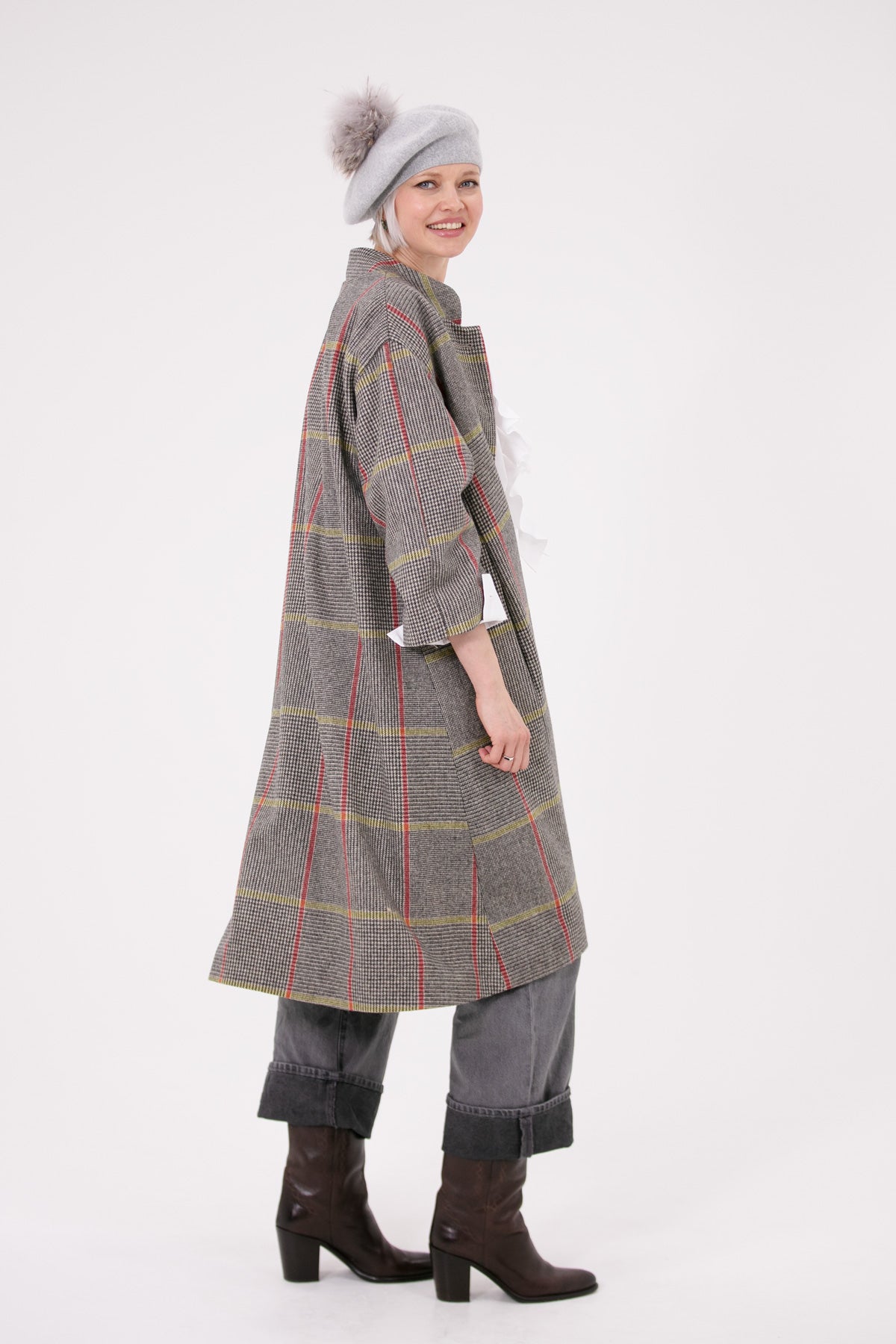 Rachel Wool Coat Yellow & Red