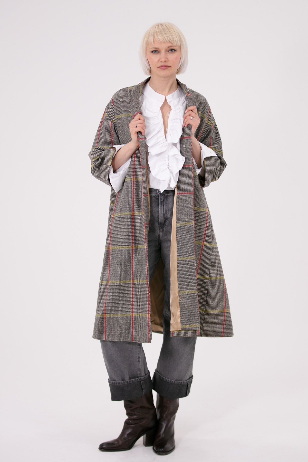 Rachel Wool Coat Yellow & Red