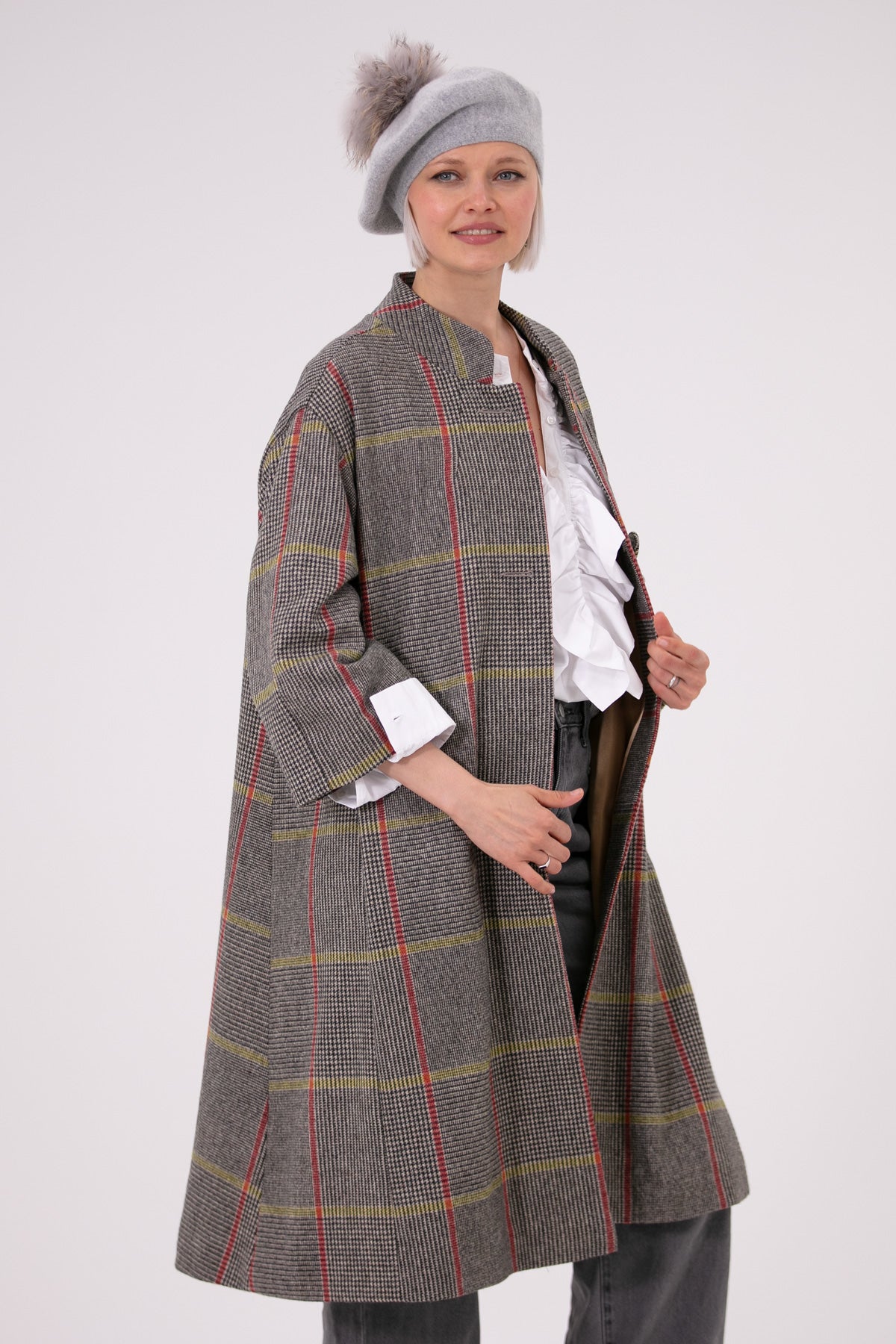 Rachel Wool Coat Yellow & Red
