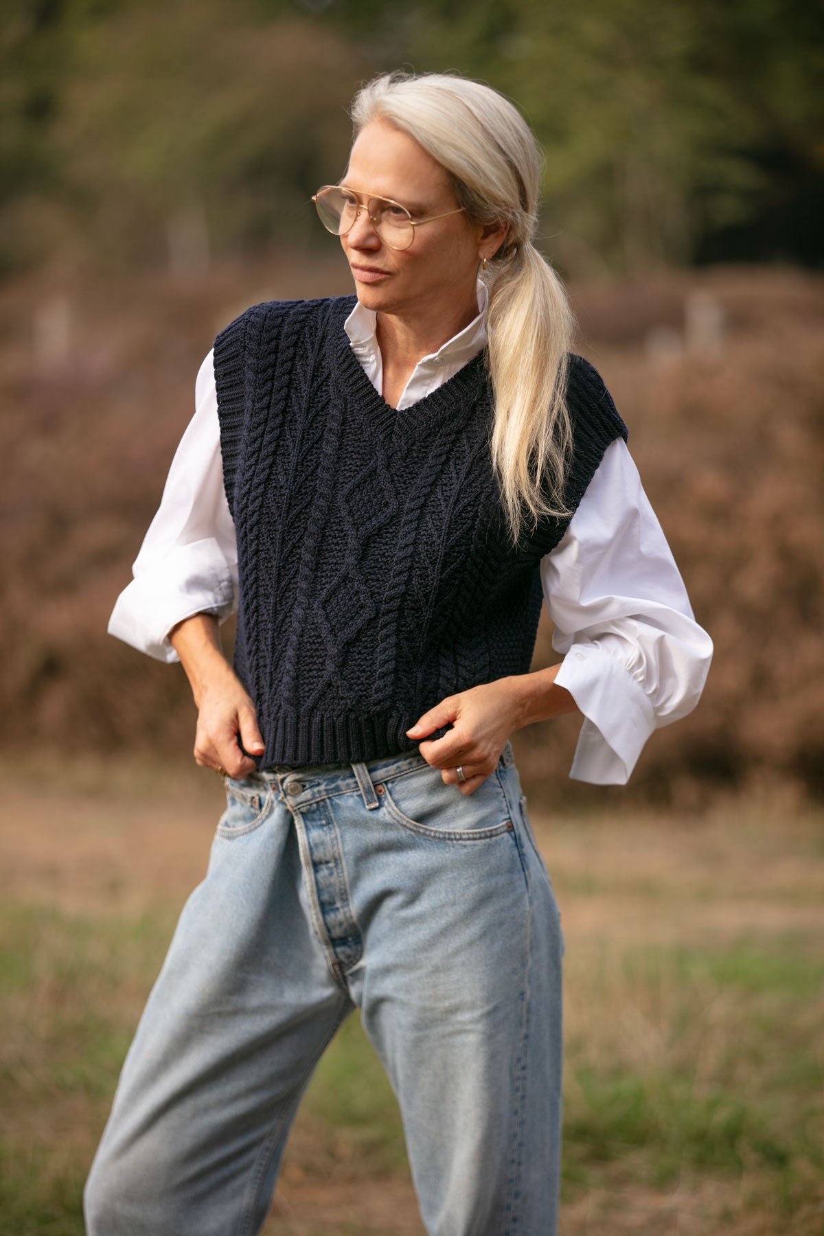 The Sweetpea Merino V-Neck Diamond Vest