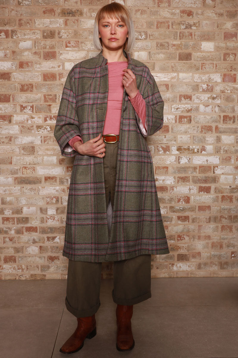 Rachel Wool Coat Lavender Check