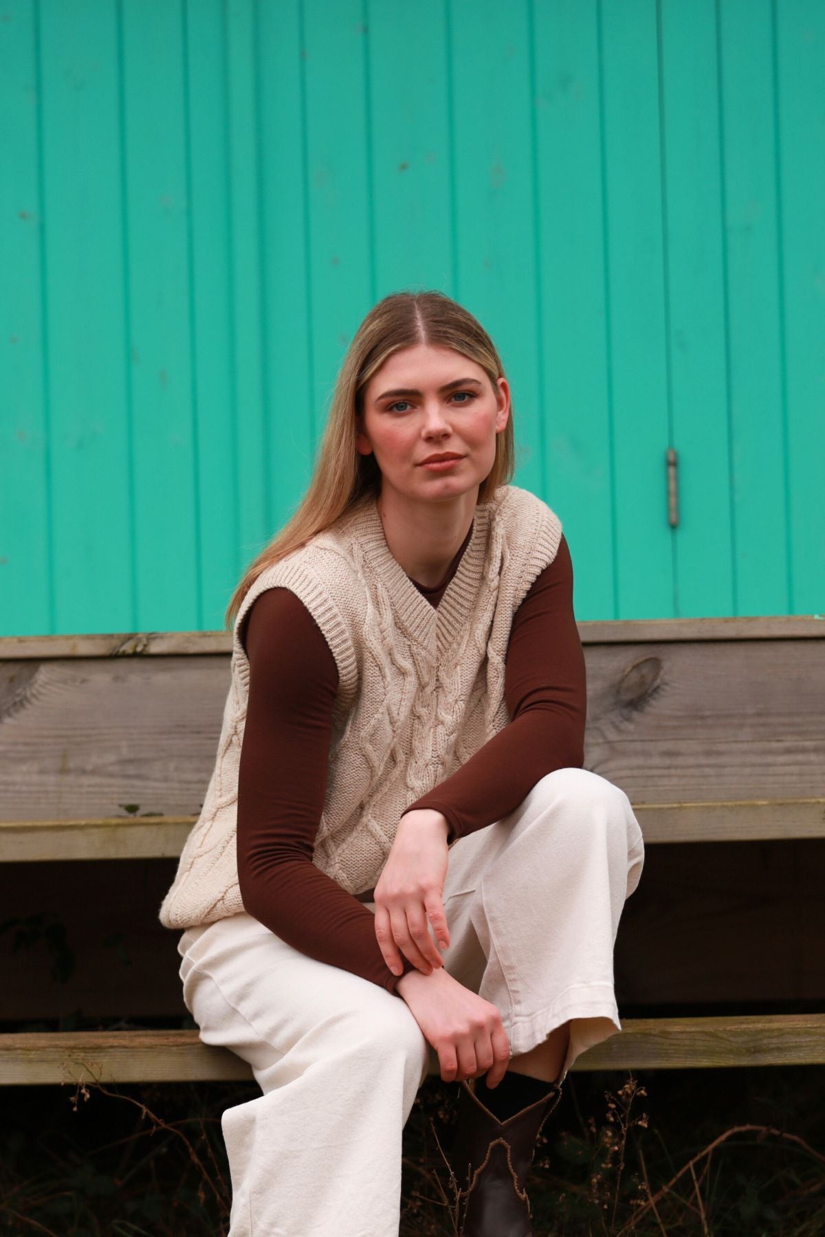 Oversized Cable Vest