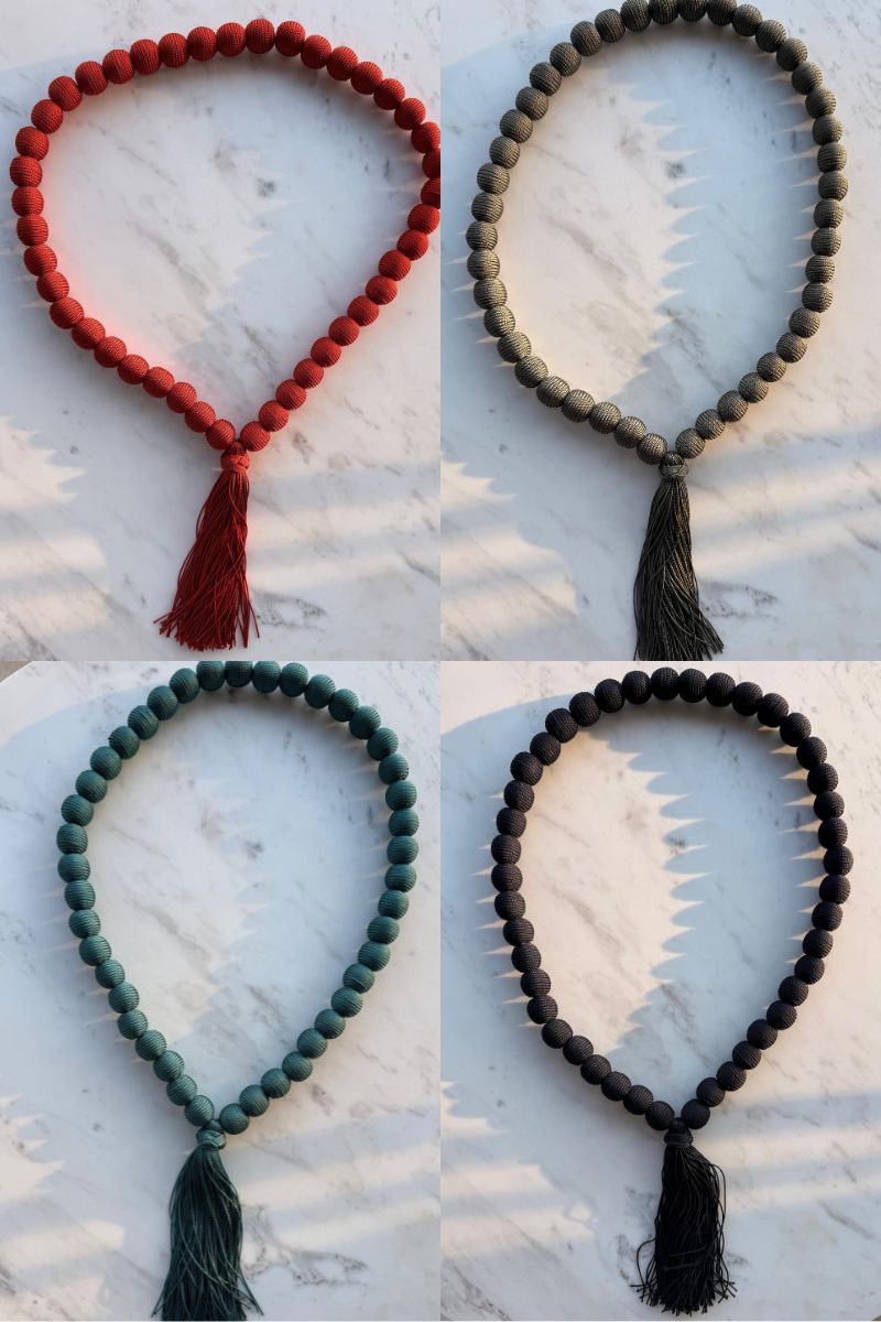 Silk beaded tassel necklace
