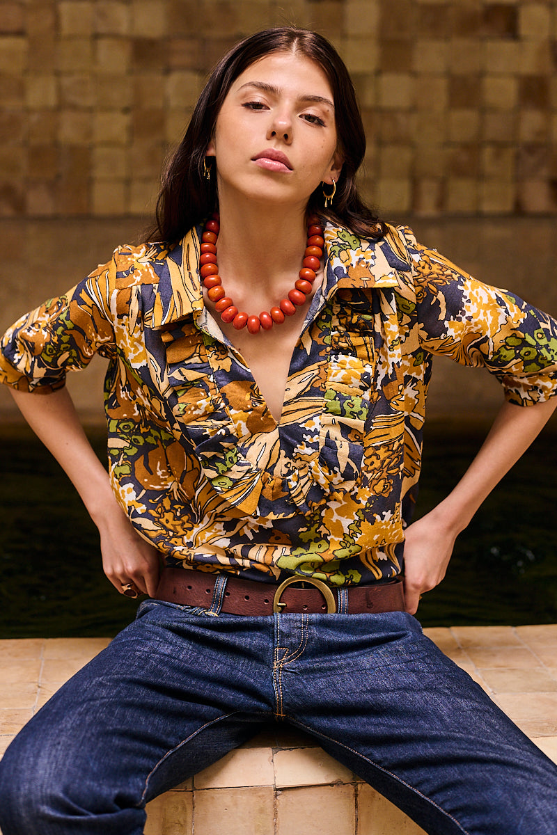 Cate Linen Tropical Blouse