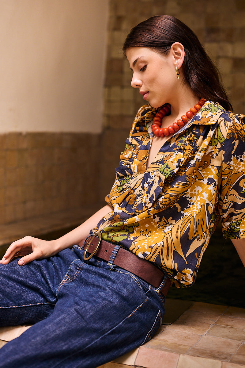 Cate Linen Tropical Blouse