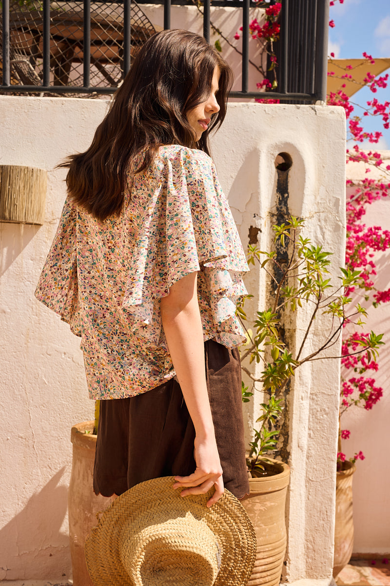 Butterfly Viscose Blouse Soft Florals