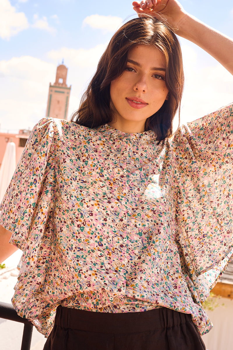 Butterfly Viscose Blouse Soft Florals