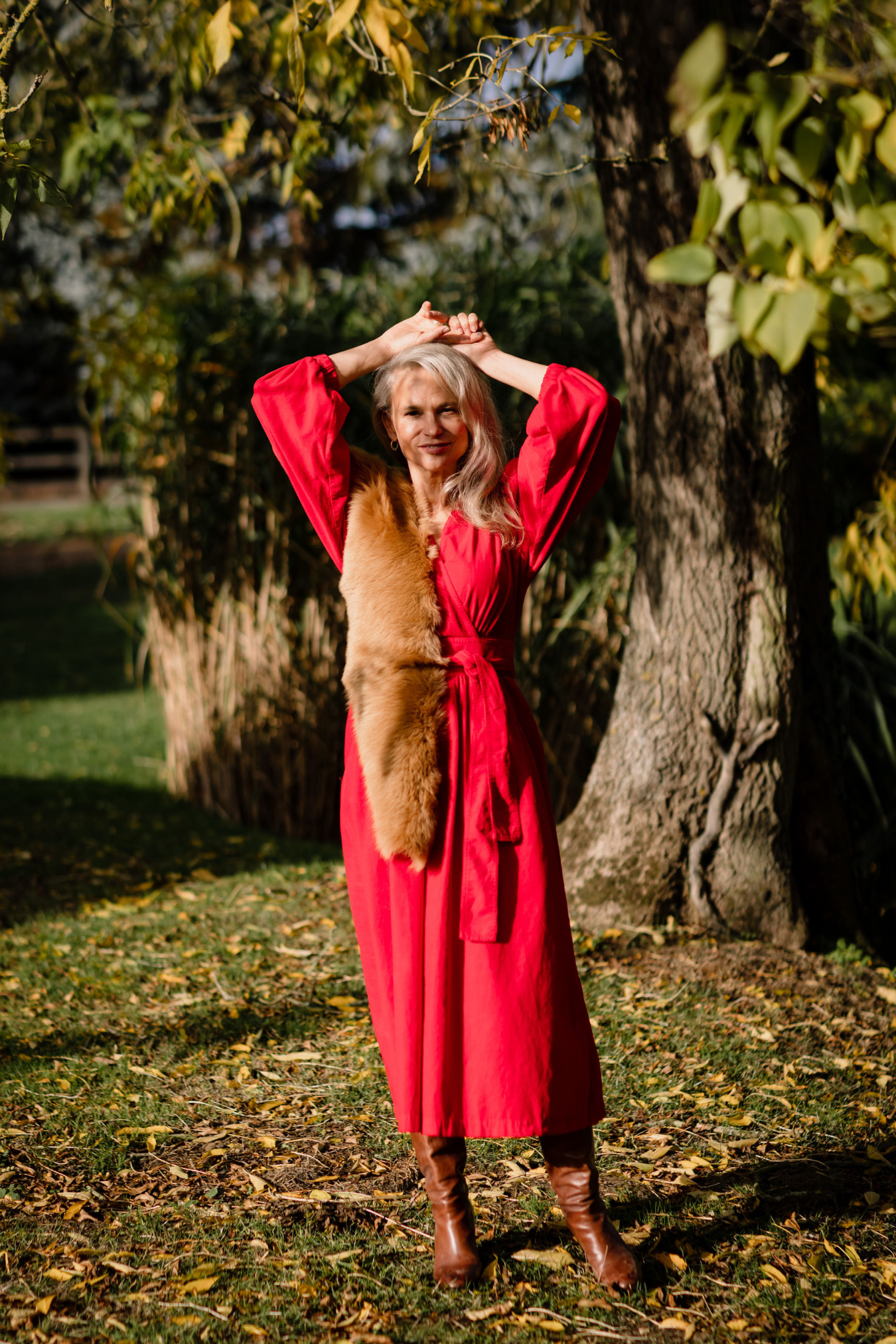 Red cord dress