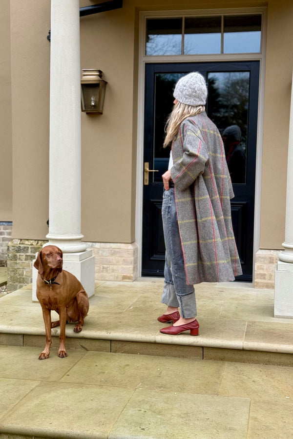 Rachel Wool Coat Yellow & Red