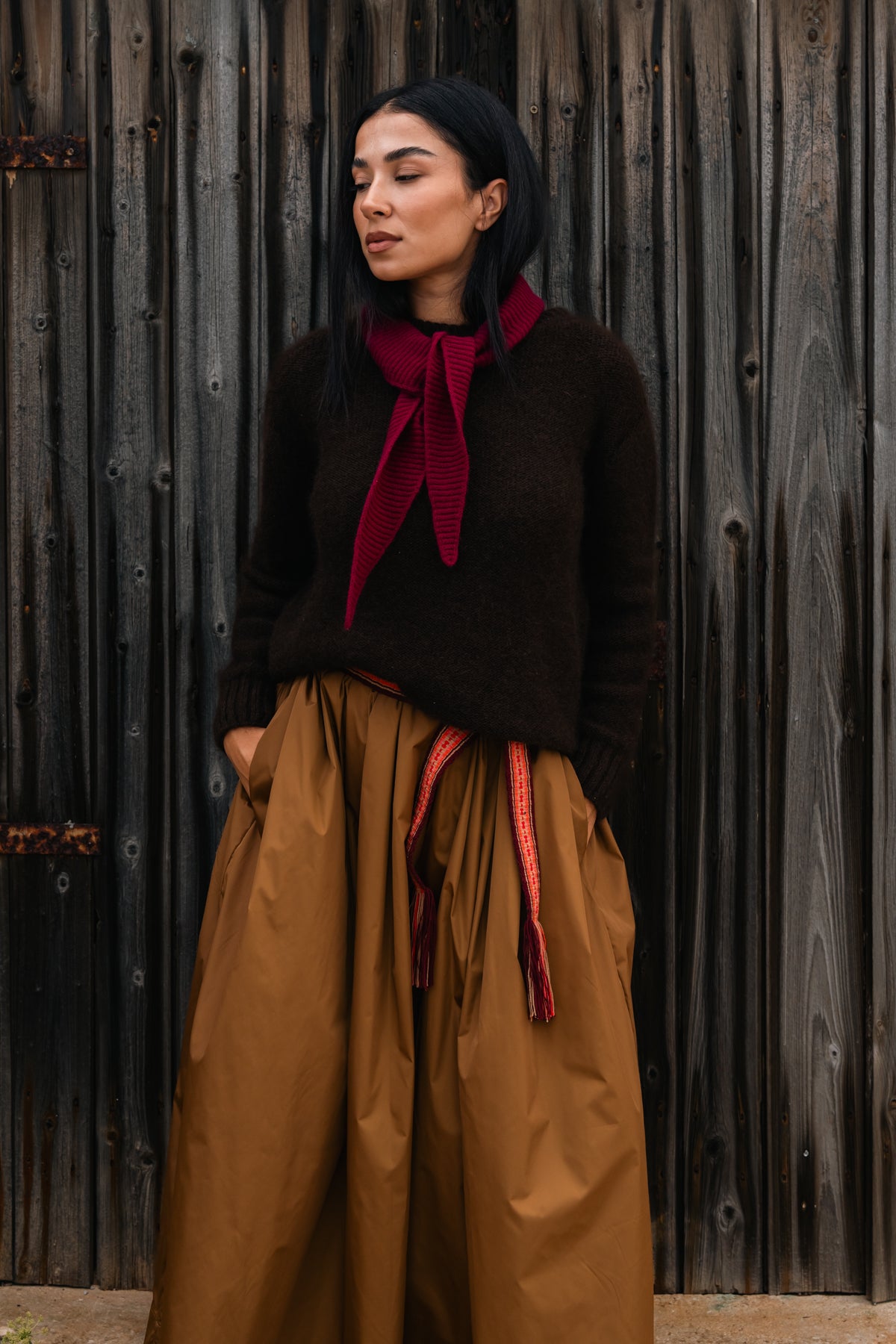 Burgundy Diamond Cashmere Scarf