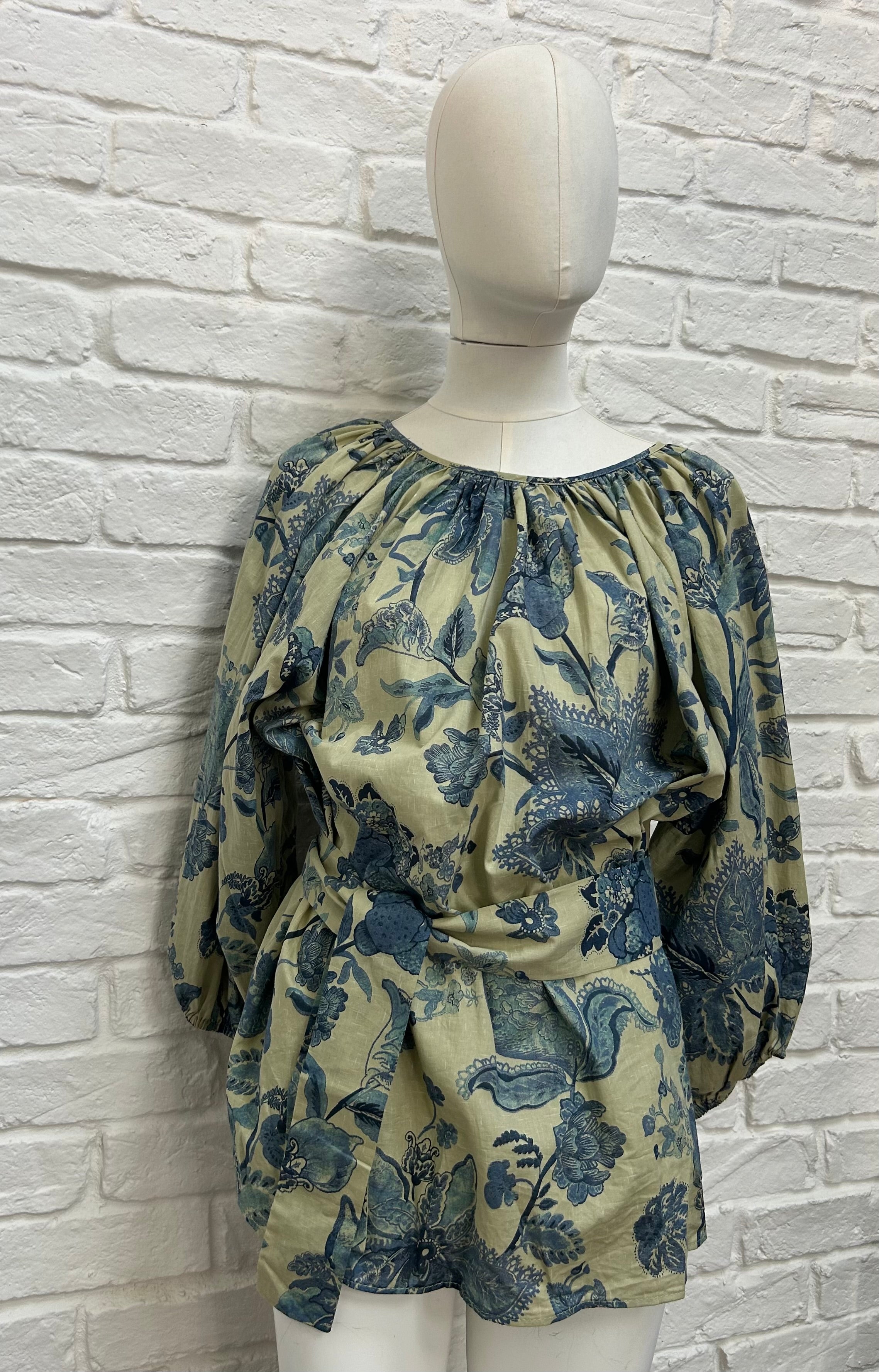 Blue print beleted Shirt