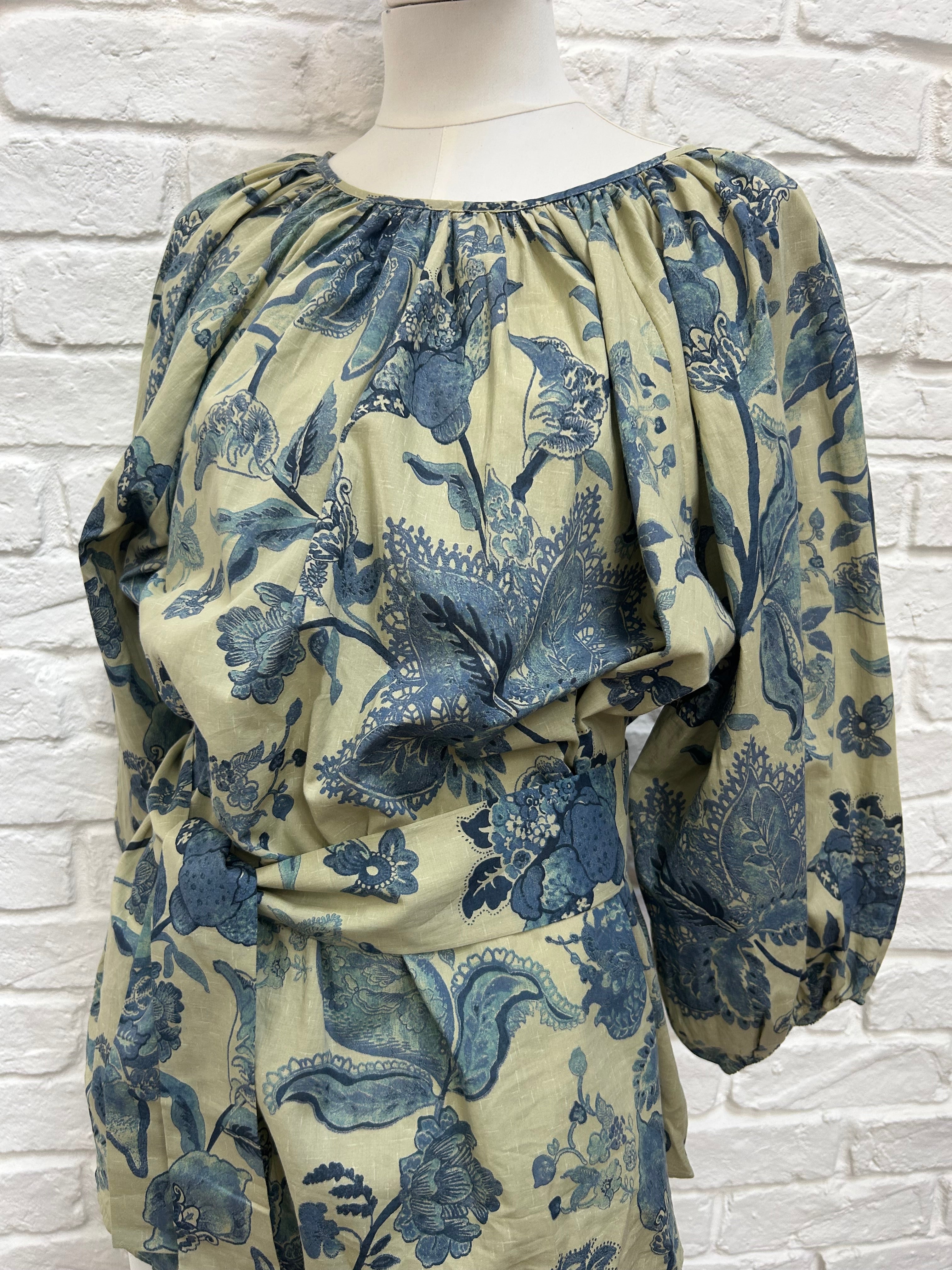 Blue print beleted Shirt