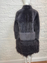 15. Saskia Three Tier Merino Toscana Tigrada Grey Shearling Coat - January 2025 Sale