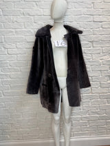 16. Tatiana Grey / Soft Black Shearling Coat- January 2025 Sale