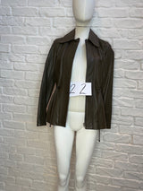 22. Lined Leather with adjustable waist jacket - January 2025 Sale