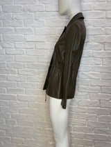 22. Lined Leather with adjustable waist jacket - January 2025 Sale