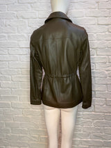 22. Lined Leather with adjustable waist jacket - January 2025 Sale