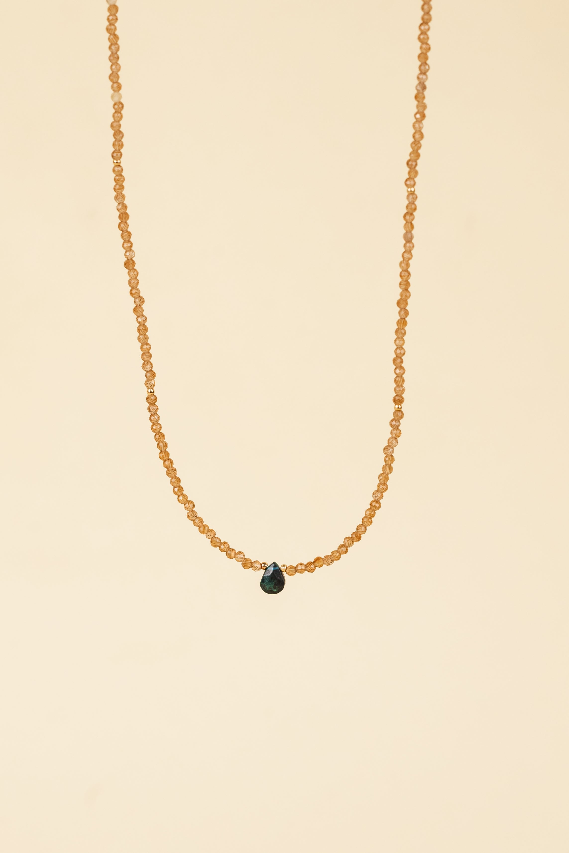 Trahir Orange Crystal / Green Tourmaline Necklace