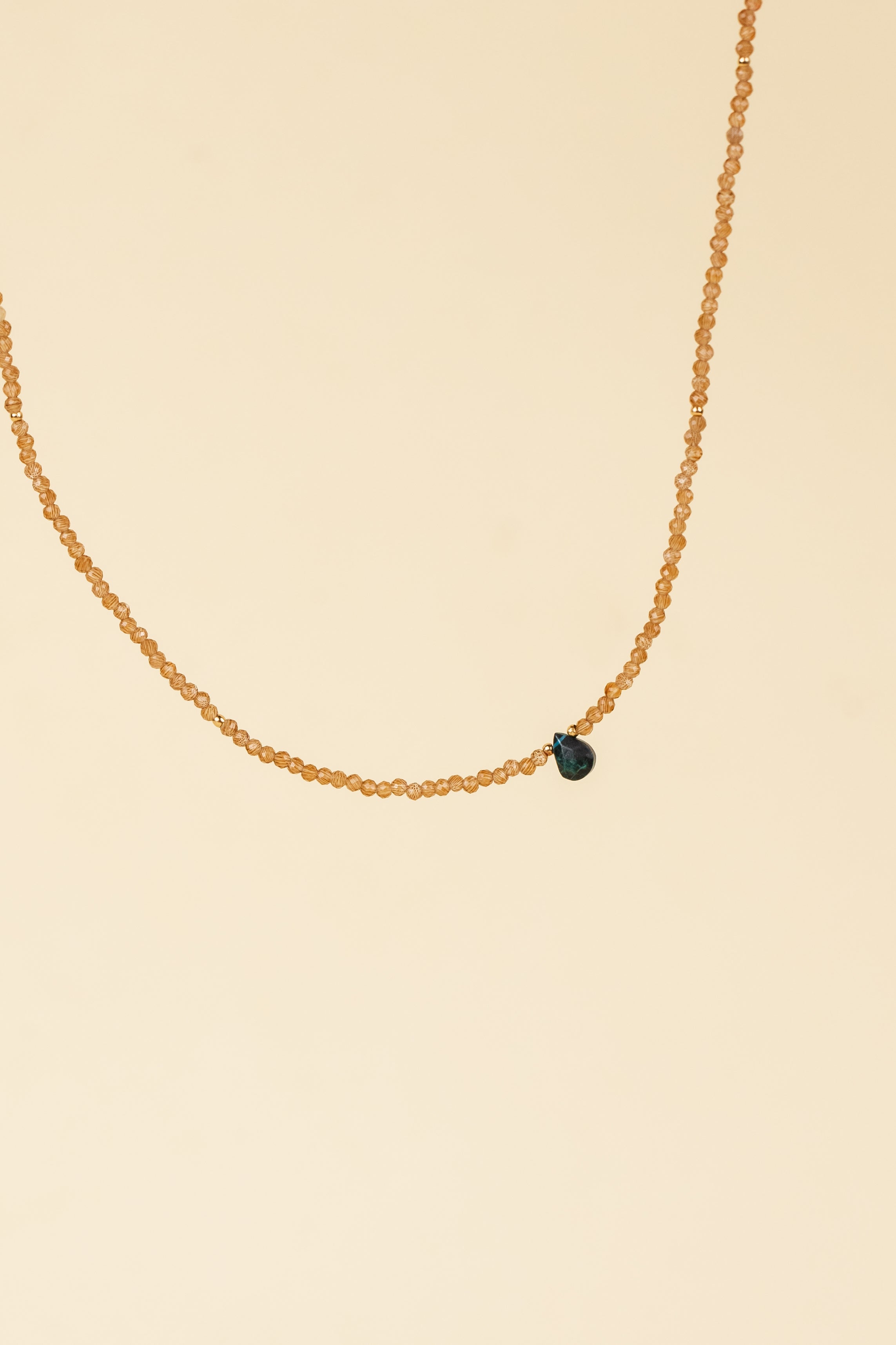 Trahir Orange Crystal / Green Tourmaline Necklace