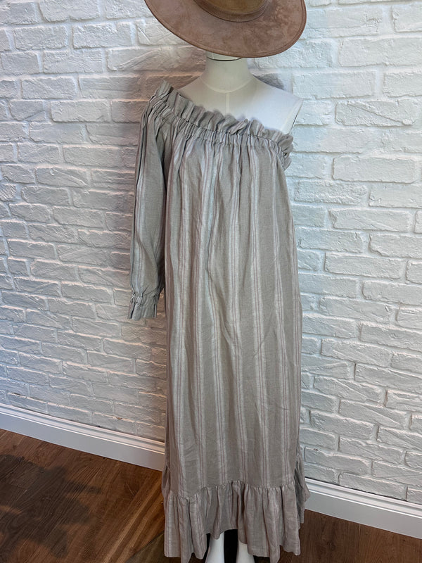 Margo Striped Linen Dress