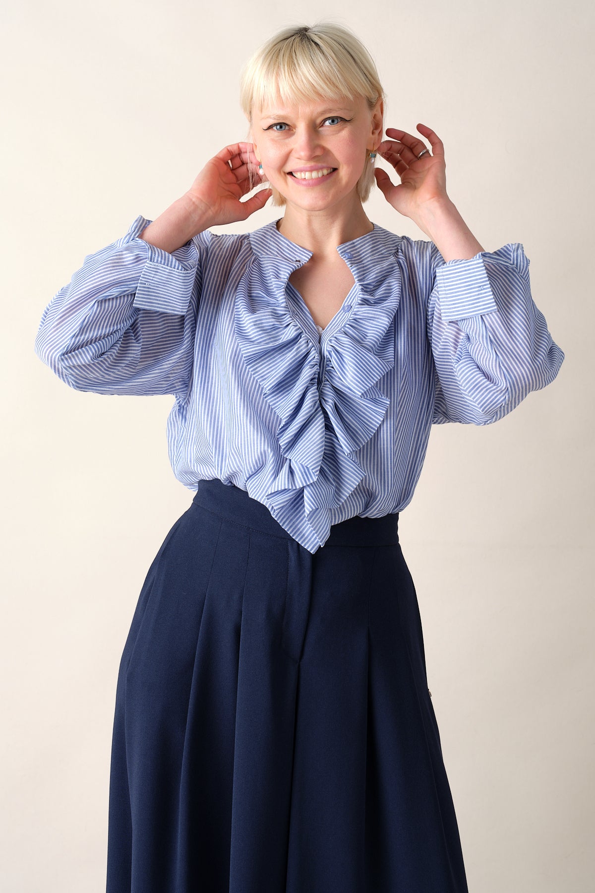 Raffy Stripped Cotton Blouse
