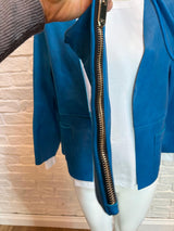 51. Blue Leather Jacket and matching bag