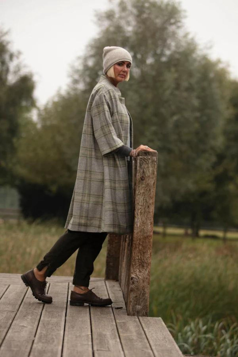 Rachel Swing Checked Wool Coat