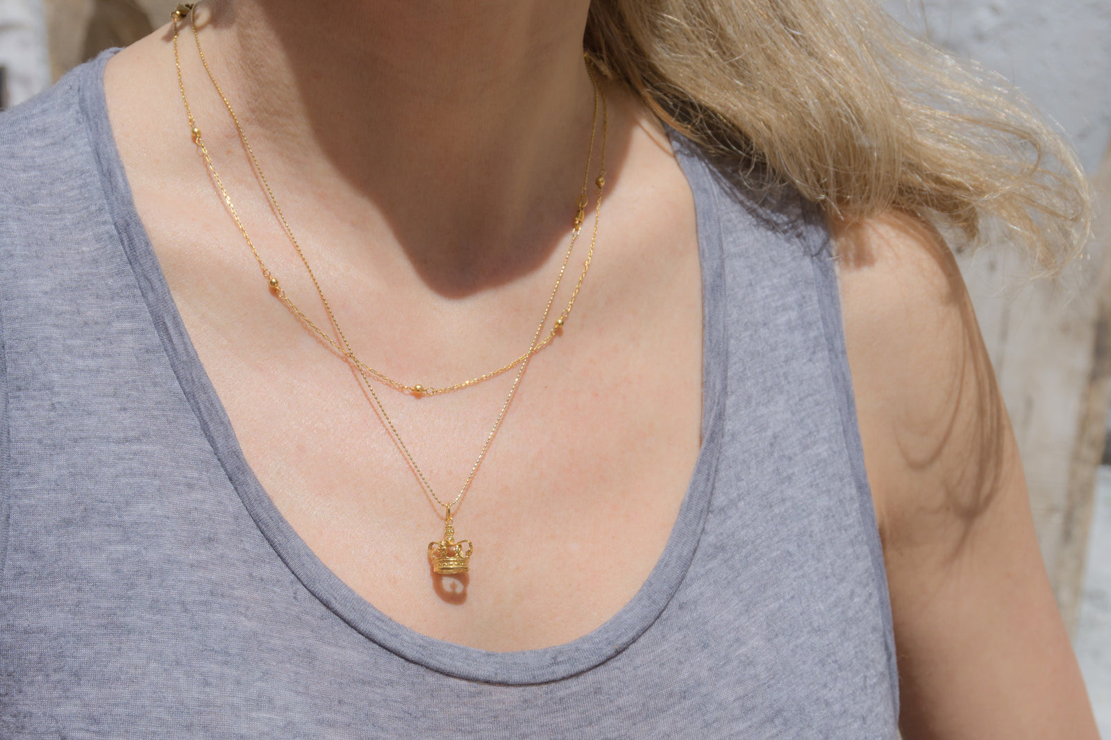 Crown charm necklace sales